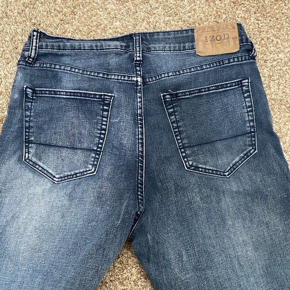 Izod Med Wash Distressed Relaxed Fit Comfort Stretch Mens Jeans Size 30/30 - Picture 4 of 6